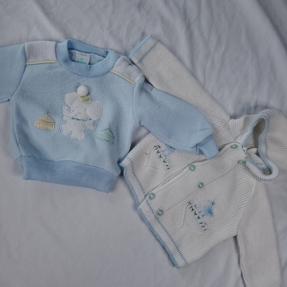 Vintage Baby Knit Sweater Bundle 0-3 months - Picture 2 of 11
